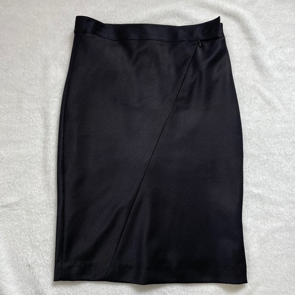 Marie Saint Pierre Zipper Detail Black Pencil Skirt - Picture 1 of 10